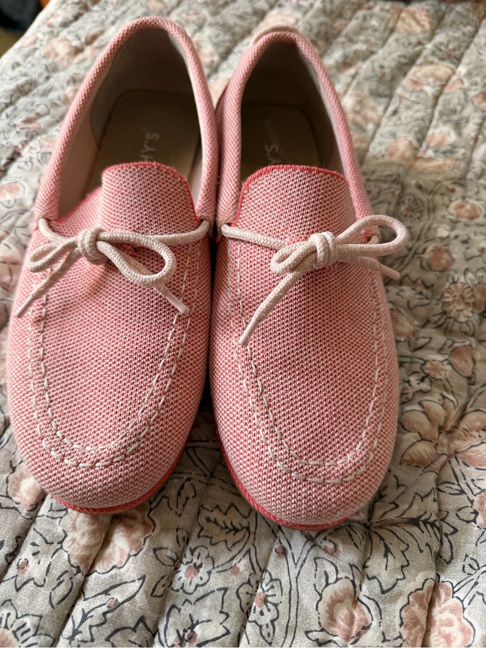Rothy's Pink Knit Moccasin Loafers with Bow - Picture 4 of 5